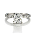 GIA 1.70 Carat Cushion Cut Diamond Platinum Engagement Ring