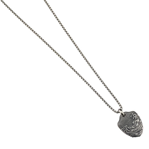 David Yurman 'Waves Amulet Shield' Silver Pendant Necklace