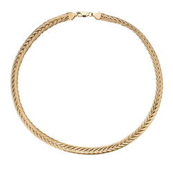 14KT Yellow Gold Braided Link 9MM Chain Necklace