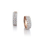 2.50 Carat Total Weight Round Brilliant Cut Diamond Pink Gold Earrings