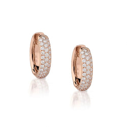1.75 Carat Total Weight Round Brilliant Cut Diamond Pave-Set Hoop Earrings