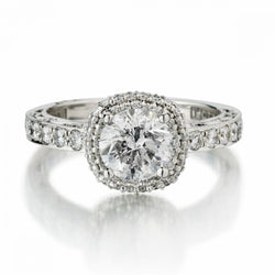 Tacori 1.37 Carat Round Brilliant Cut Diamond Halo-Set Engagement Ring