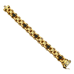 18KT Yellow Gold Cabochon Semi Precious Gemstone Bracelet