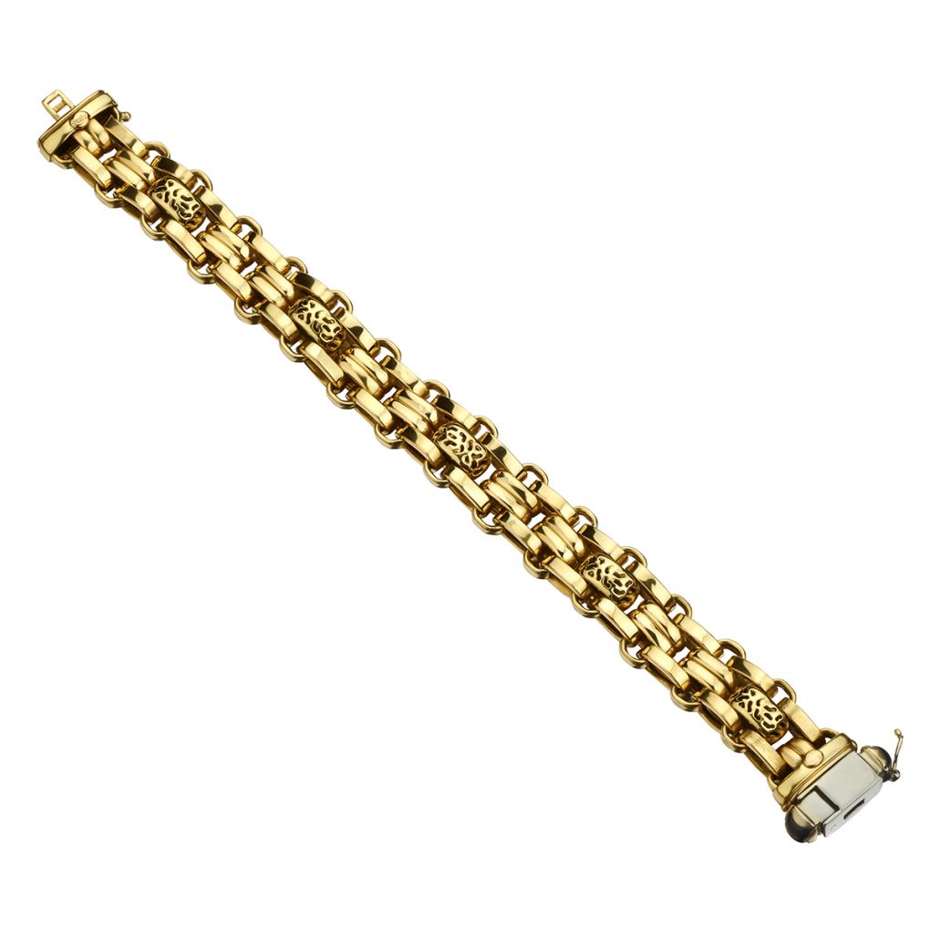 Gold Bracelet with Cabochon Stones main image 1