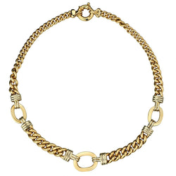 14KT White And Yellow Gold Italian Link Chain Necklace