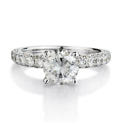 1.65 Carat Round Brilliant Cut Diamond Engagement Ring