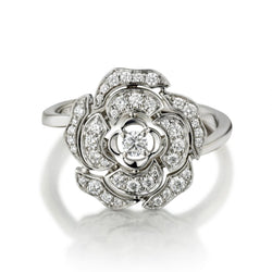Chanel 18KT White Gold Bouton De Camelia Diamond Ring