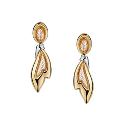 18KT Tri-Colour Gold Feminine Dangle Drop Earrings