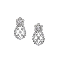 3.50 Carat Total Weight Round Brilliant Cut Diamond Earrings