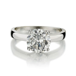 2.14 Carat Round Brilliant Cut Diamond White Gold Solitaire Engagement Ring