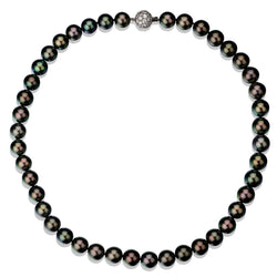 Tiffany & Co. Graduated Cultured Tahitian Pearl And Pave Diamond Ball Necklace