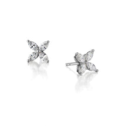 Tiffany & Co. Victoria Collection Marquise Cut Diamond Stud Earrings
