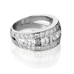 2.76 Carat Total Weight Round Brilliant Cut And Baguette Cut Diamond Band