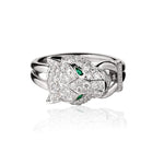 Cartier Panthere De Cartier Diamond Emerald And Onyx White Gold Ring