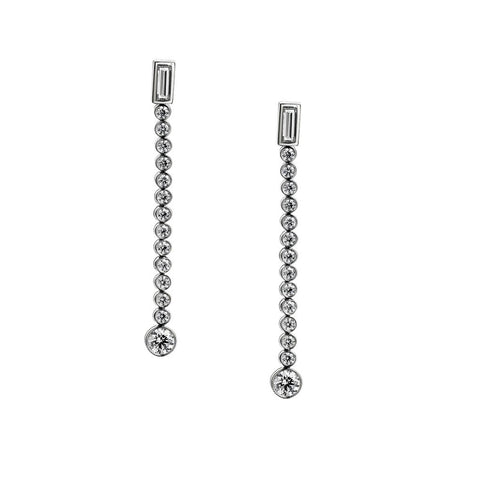 TIFFANY & CO PLATINUM "JAZZ COLLECTION" LONG DROP EARINGS