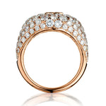 LADIES 18KT ROSE GOLD DIAMOND DOME SHAPED RING