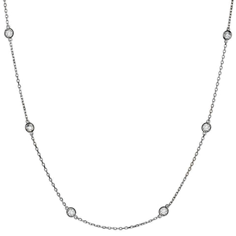 LADIES 14KT WHITE GOLD "DIAMONDS BY THE YARD" NECKLACE