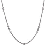LADIES 18KT WHITE GOLD DIAMOND NECKLACE: 30 INCHES IN LENTGH