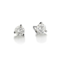 Ladies 14kt White Gold Diamond Stud Earrings. 2 x 1.20ct Tw