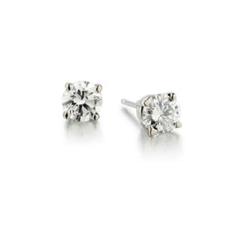 Ladies 14kt White Gold Diamond Stud Earrings.  2 x 1.00ct Tw