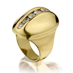 18kt YELLOW GOLD CUSTOM MADE  BY "SECRETT" DIAMOND RING
