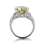 5.50 Carat Transitional Cut Fancy Yellow Diamond Vintage Ring