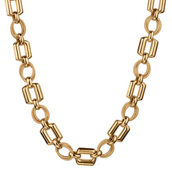 18KT YELLOW GOLD CHUNKY  LINK CHAIN 17". UNOAERRE