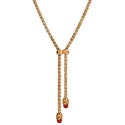 LADIES 18KT GOLD AND CORAL NECKLACE 16"LENGTH