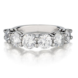 Stunning 18kt W/G diamond 5 stone half eternity ring. 4.35ctw  Brilliant cut diamonds