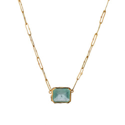 JUDY GEIB 18Kt Yellow  Gold  Columbian  Emerald  Necklace
