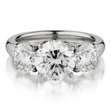 Platinum Trinity ring. 3.46ctw. Brilliant cut diamonds.