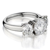 Platinum Trinity ring. 3.46ctw. Brilliant cut diamonds.