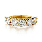 Ladies 18kt Yellow Gold Diamond 5 Stone Ring 4.90 Tcw.