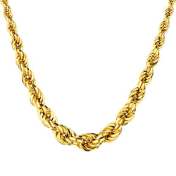 Ladies 14kt Yellow Gold Rope Tapered Necklace.