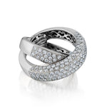Ladies 18kt White Gold Cross Over Ring. 4.00 tcw.