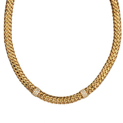 Tiffany & Co "Vannerie" Diamond Necklace in 18kt Yellow Gold.