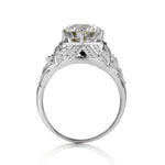 Ladies  Vintage Platinum Diamond Ring. 3.25ct European cut.