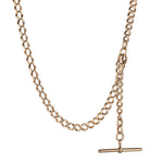 15kt Rose Gold Vintage Fob Chain with T Bar