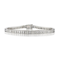 18kt w/g Princess Cut Diamond "Tennis Bracelet". 5.80ct Tw