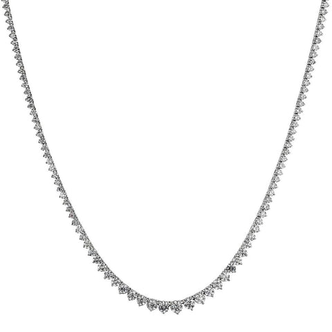 Ladies Custom Made Graduated Diamond Tennis Necklace. 15.00 ct Tw