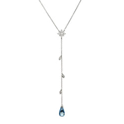 Birks Snowflake Aquamarine and Diamond Longard Necklace