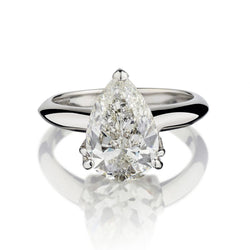 Ladies 18kt W/G  Solitaire Diamond Pear Shape Ring.  3.02 carat