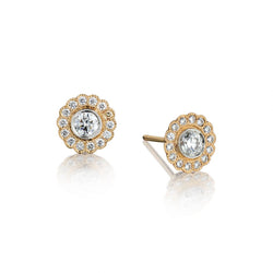 Tiffany & CO" Enchantment" Diamond Earings .18kt Rose Gold and Platinum