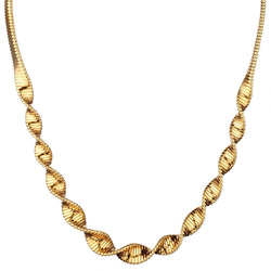Ladies Vintage Retro Twisted Curved Necklace. 18kt Yellow  Gold.