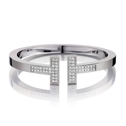Tiffany & Co Pave' Set Diamond Square Bracelet in 18kt White Gold.