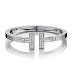 Tiffany & Co Pave' Set Diamond Square Bracelet in 18kt White Gold.