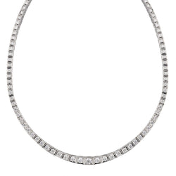 Ladies Diamond Tennis Necklace.12.00ct Tw Brilliant cuts.