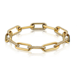 Ladies 18kt Yellow Gold Diamond Pave'  Bracelet 3.50ct Tw