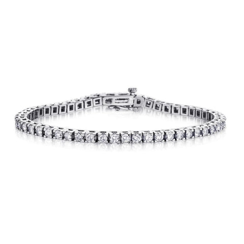 Ladies Platinum Diamond  "Tennis Bracelet" 50 x 5.00ct Tw
