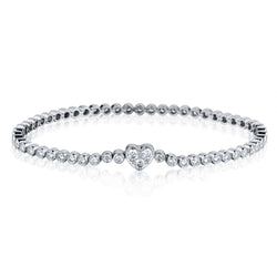 Tiffany & Co Diamond  "Tennis Bracelet" with Diamond Heart Clasp